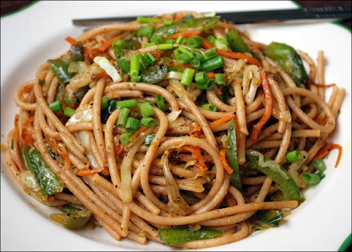 Stir fried spaghetti recipe | Raks Kitchen | Indian Vegetarian recipes